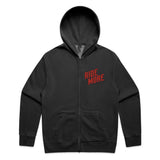 Ride More Biker Zip Hoodie Faded Black Front