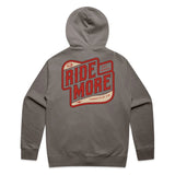 Ride More Biker Zip Hoodie Faded Grey Back