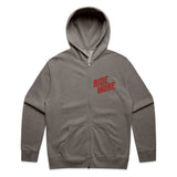 Ride More Biker Zip Hoodie Faded Grey Front