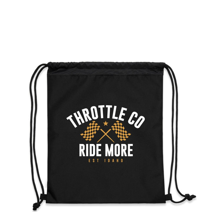 Ride More Flag Drawstring Bag Black Back