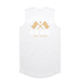 Ride More Flag Drop Tank White Back