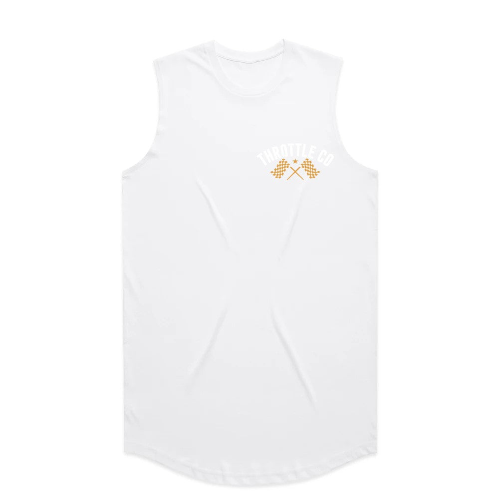 Ride More Flag Drop Tank White Front