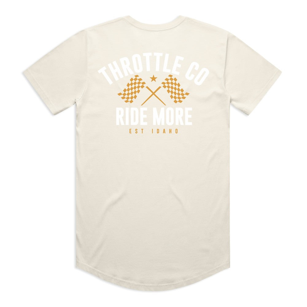 Ride More Flag Drop Tee Tan Back