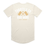 Ride More Flag Drop Tee Tan Back