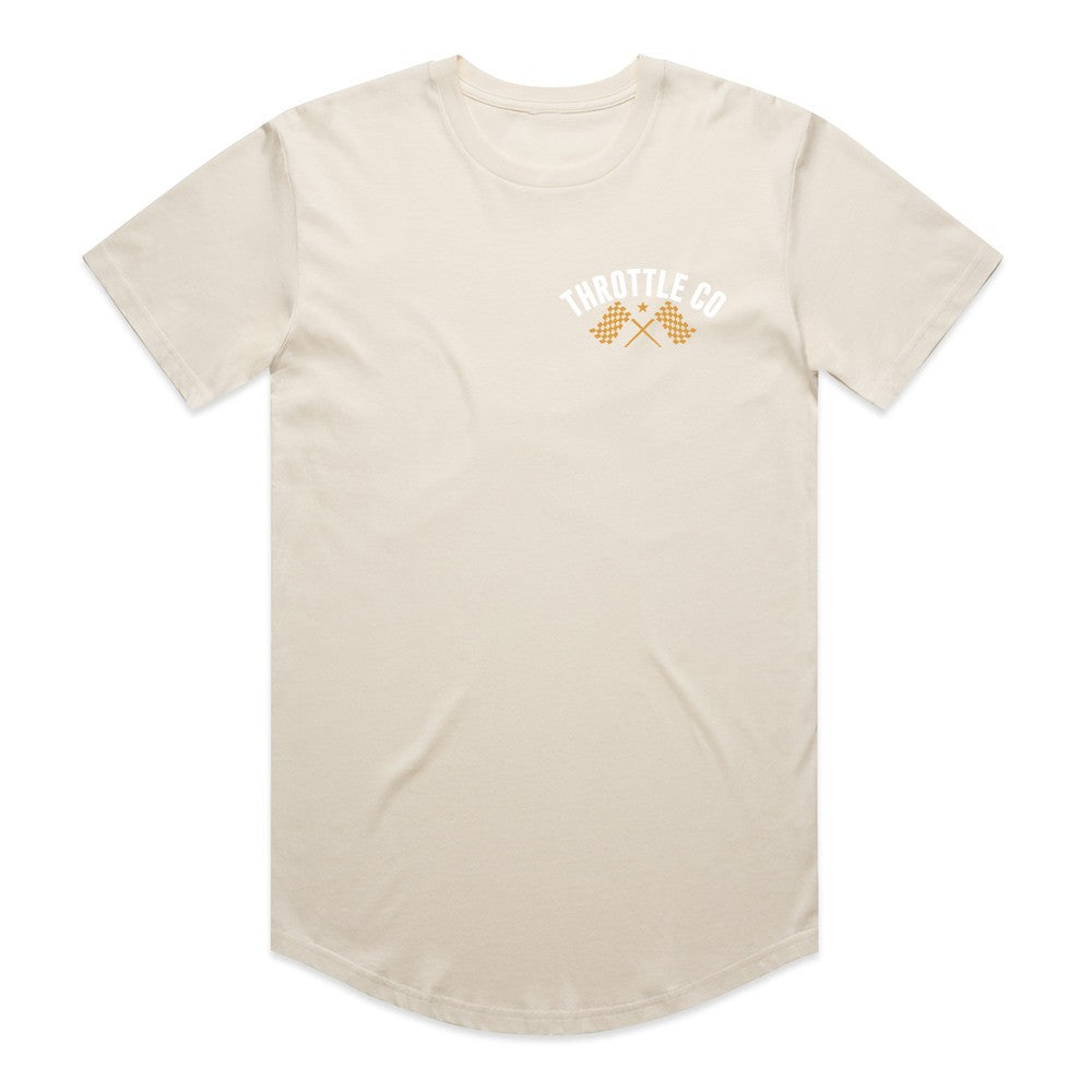 Ride More Flag Drop Tee Tan Front