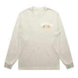 Ride More Flag Heavyweight Long Sleeve Tee Tan Front
