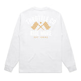 Ride More Flag Heavyweight Long Sleeve Tee White Back