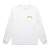 Ride More Flag Heavyweight Long Sleeve Tee White Front