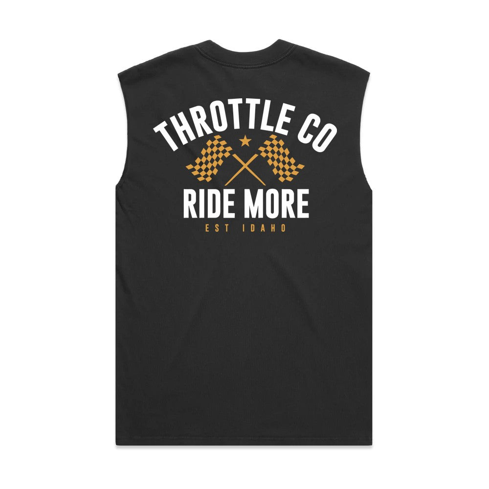 Ride More Flag Heavyweight Tank Faded Black Back