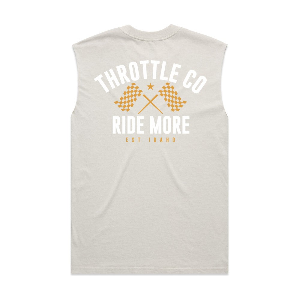 Ride More Flag Heavyweight Tank Faded Bone Back