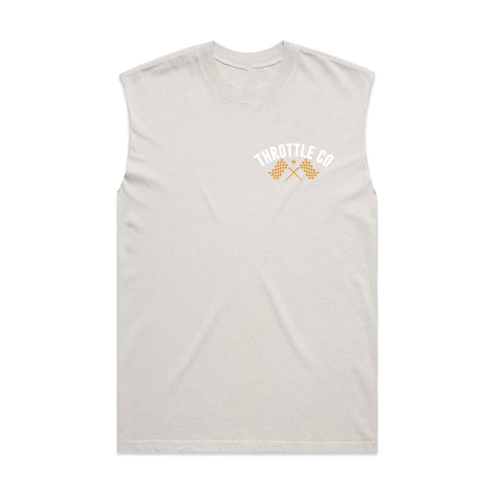 Ride More Flag Heavyweight Tank Faded Bone Front