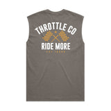 Ride More Flag Heavyweight Tank Faded Grey Back