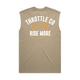Ride More Flag Heavyweight Tank Faded Khaki Back