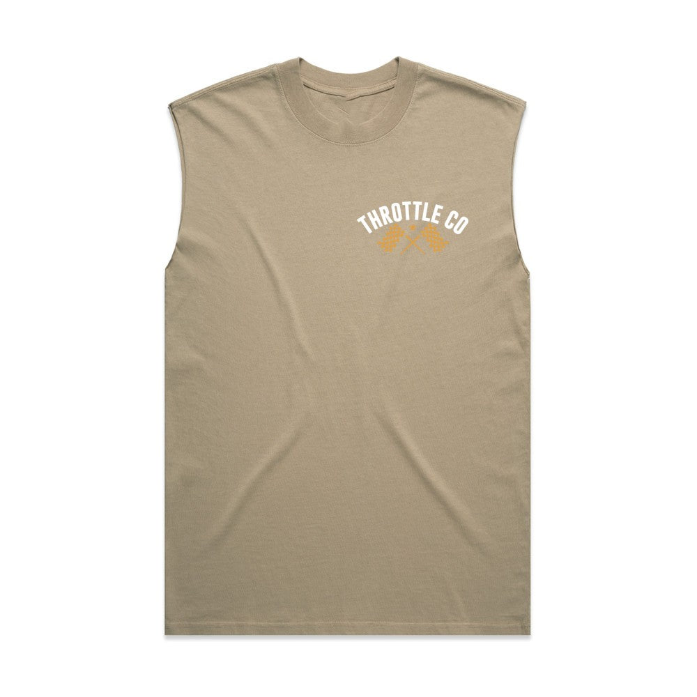 Ride More Flag Heavyweight Tank Faded Khaki Front