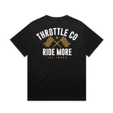 Ride More Flag Heavyweight Tee Black Back