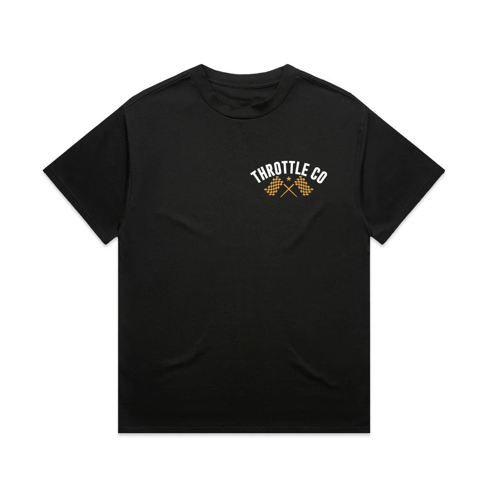 Ride More Flag Heavyweight Tee Black Front