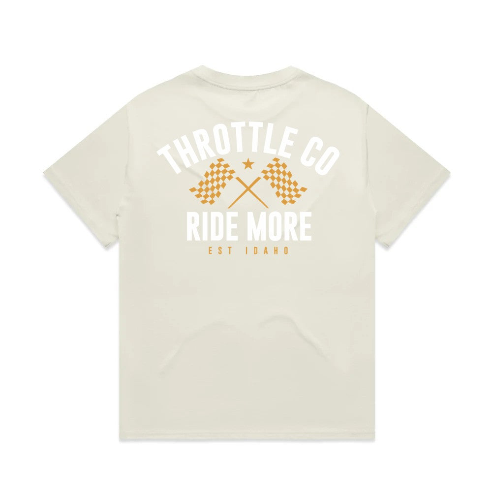 Ride More Flag Heavyweight Tee Tan Back