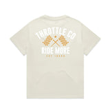 Ride More Flag Heavyweight Tee Tan Back