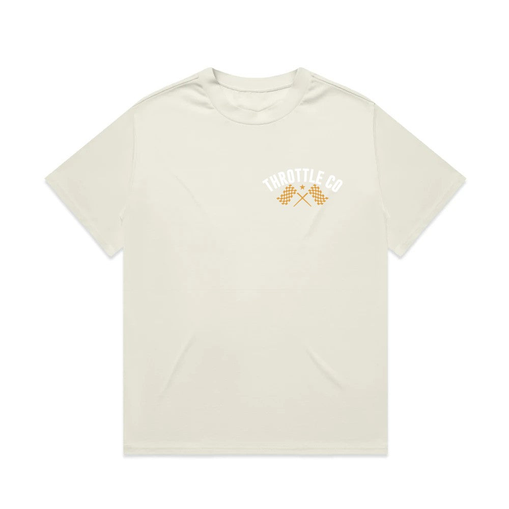 Ride More Flag Heavyweight Tee Tan Front