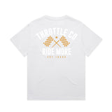 Ride More Flag Heavyweight Tee White Back