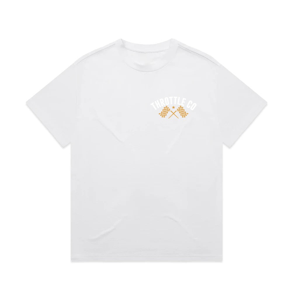 Ride More Flag Heavyweight Tee White Front