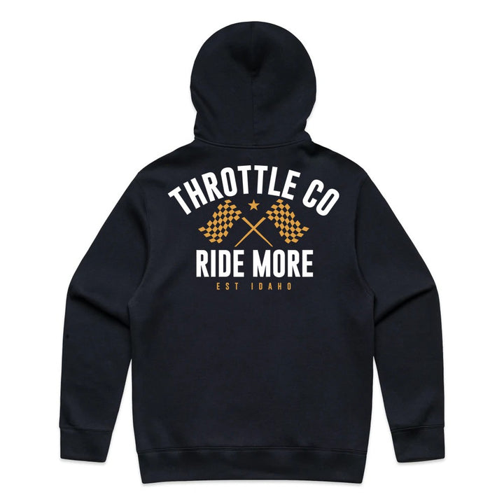 Ride More Flag Hoodie Ink Blue Back