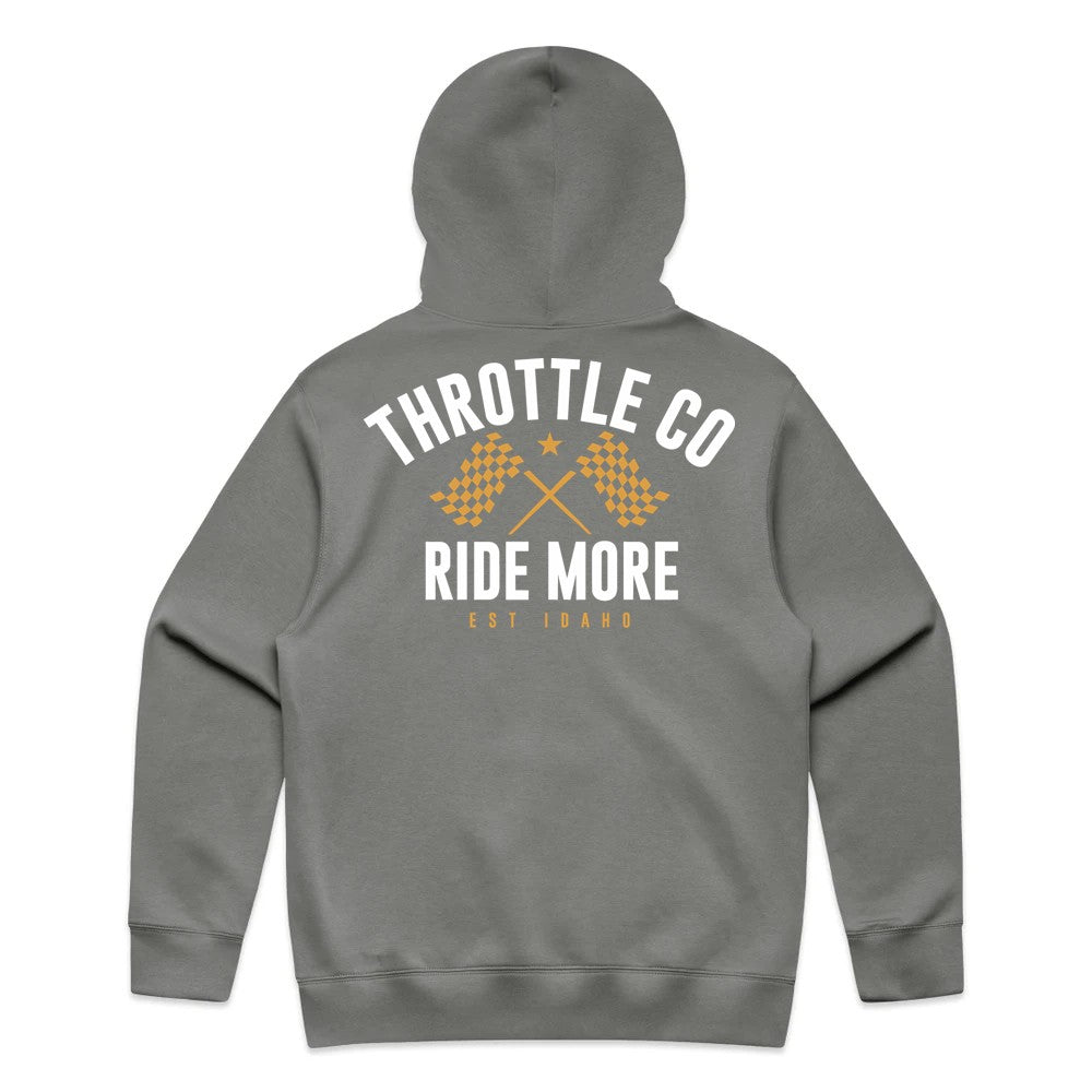 Ride More Flag Hoodie Shadow Back