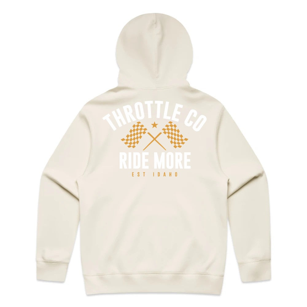 Ride More Flag Hoodie Tan Back