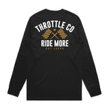 Ride More Flag Long Sleeve Tee Black Back