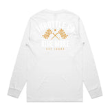 Ride More Flag Long Sleeve Tee White Back