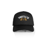 Ride More Flag Trucker Hat Black Front