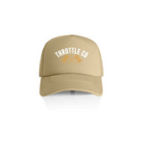 Ride More Flag Trucker Hat Khaki Front
