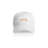 Ride More Flag Trucker Hat White Front