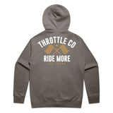 Ride More Flag Zip Hoodie Faded Grey Back