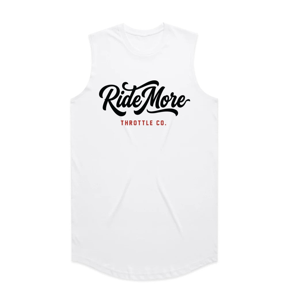 Ride More Flow Drop Tank White Front