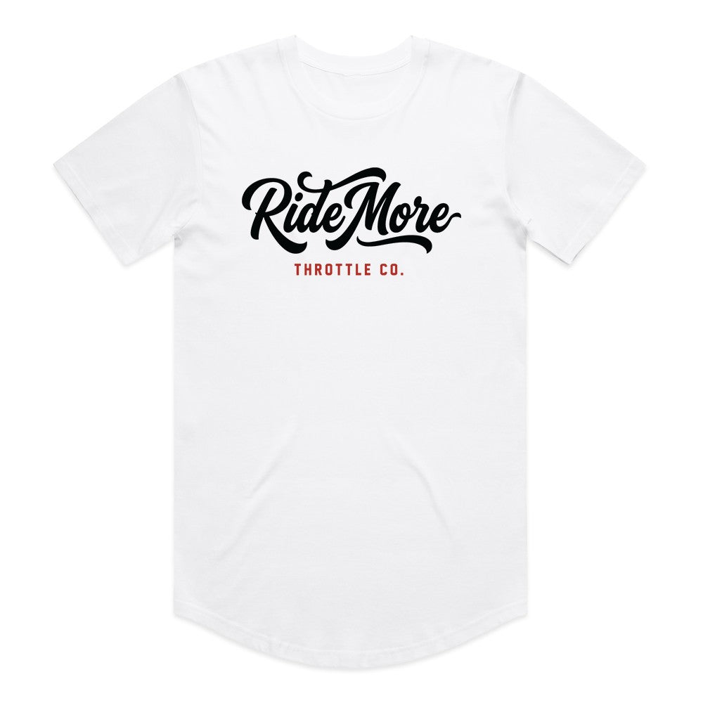 Ride More Flow Drop Tee White Front