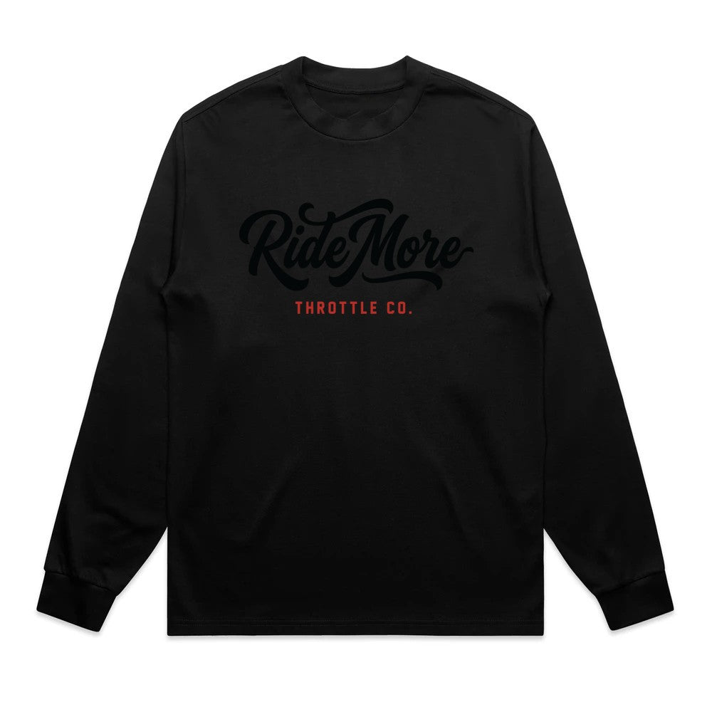 Ride More Flow Heavyweight Long Sleeve Tee Black Front