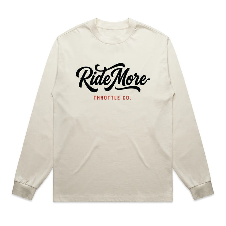 Ride More Flow Heavyweight Long Sleeve Tee Tan Front