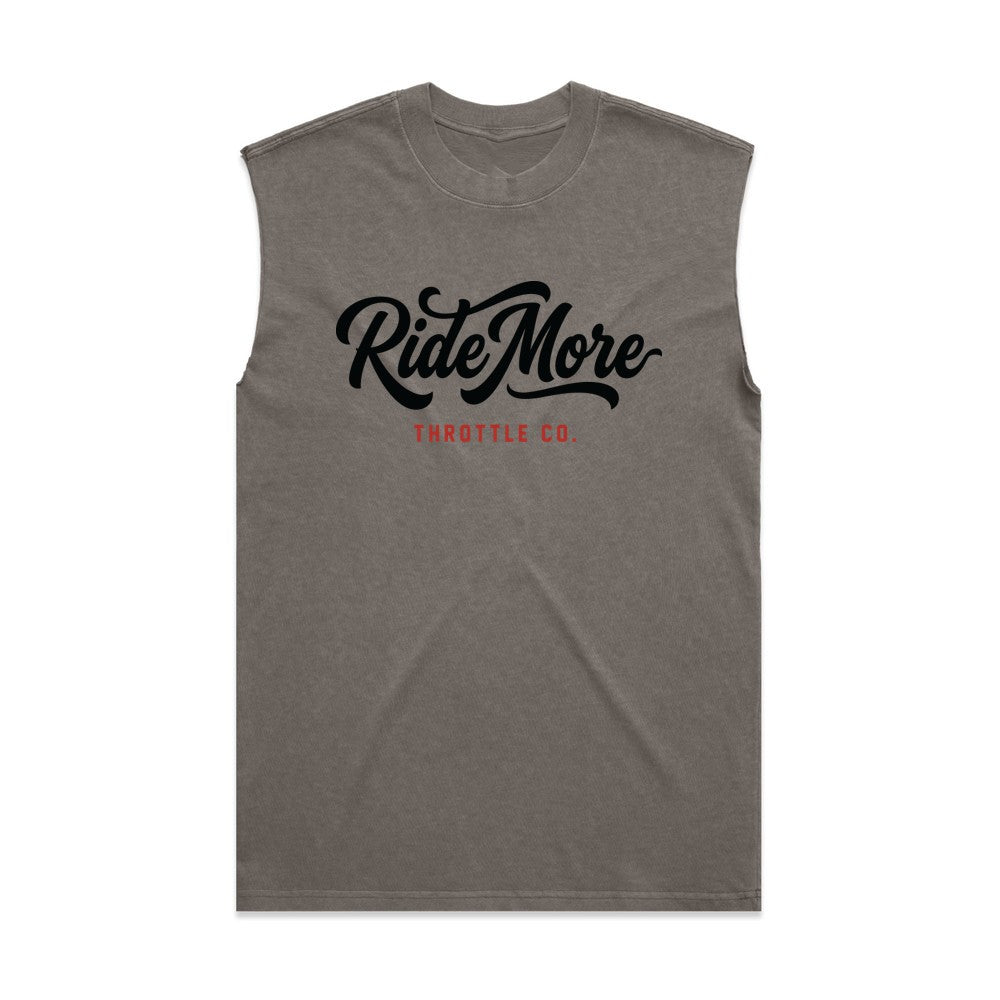 Ride More Flow Heavyweight Tank Faded Grey Front
