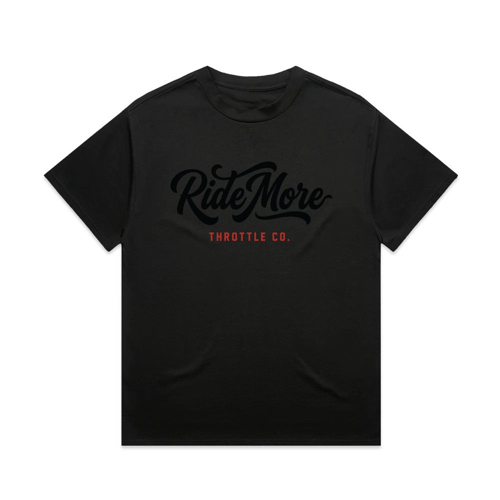Ride More Flow Heavyweight Tee Black Front
