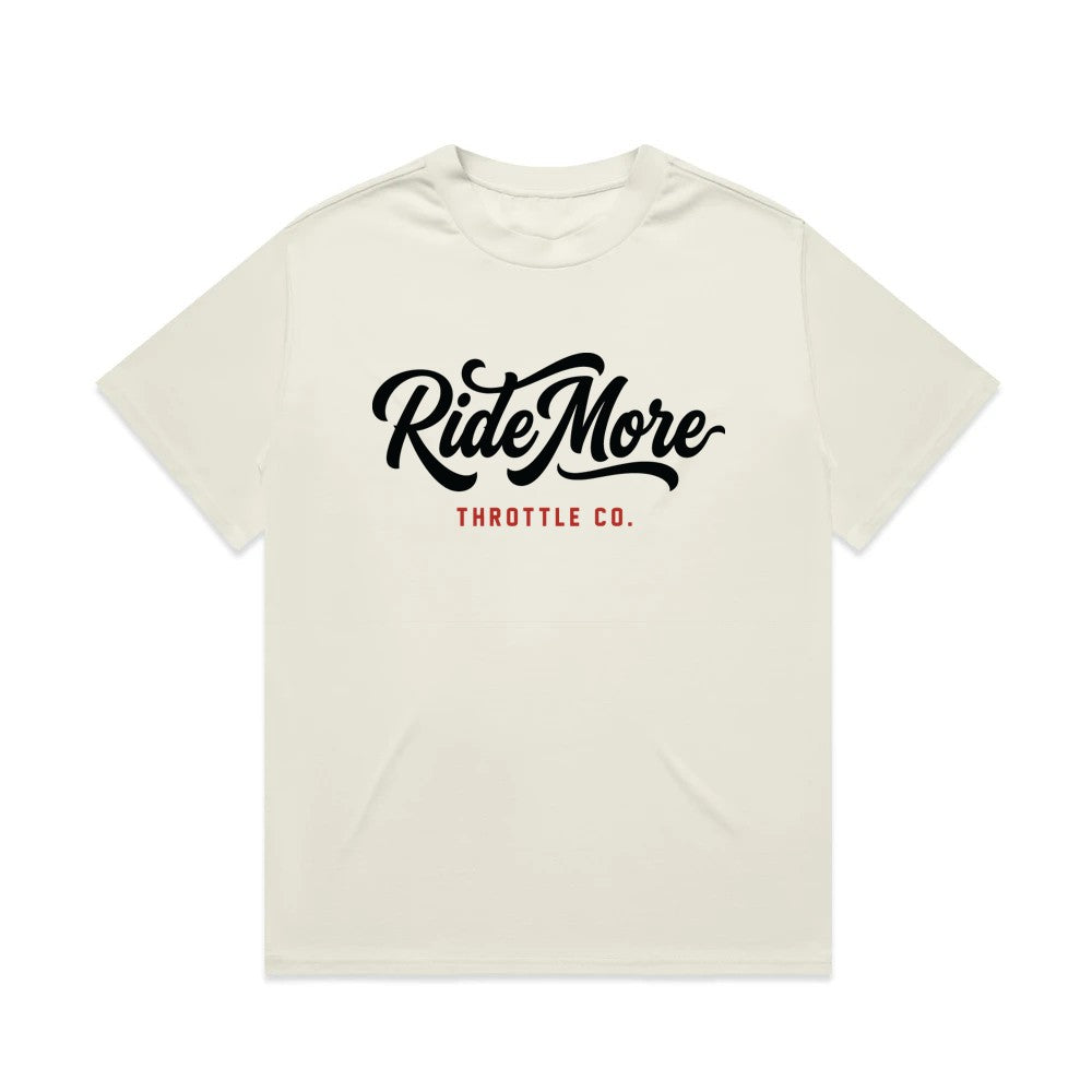 Ride More Flow Heavyweight Tee Tan Front