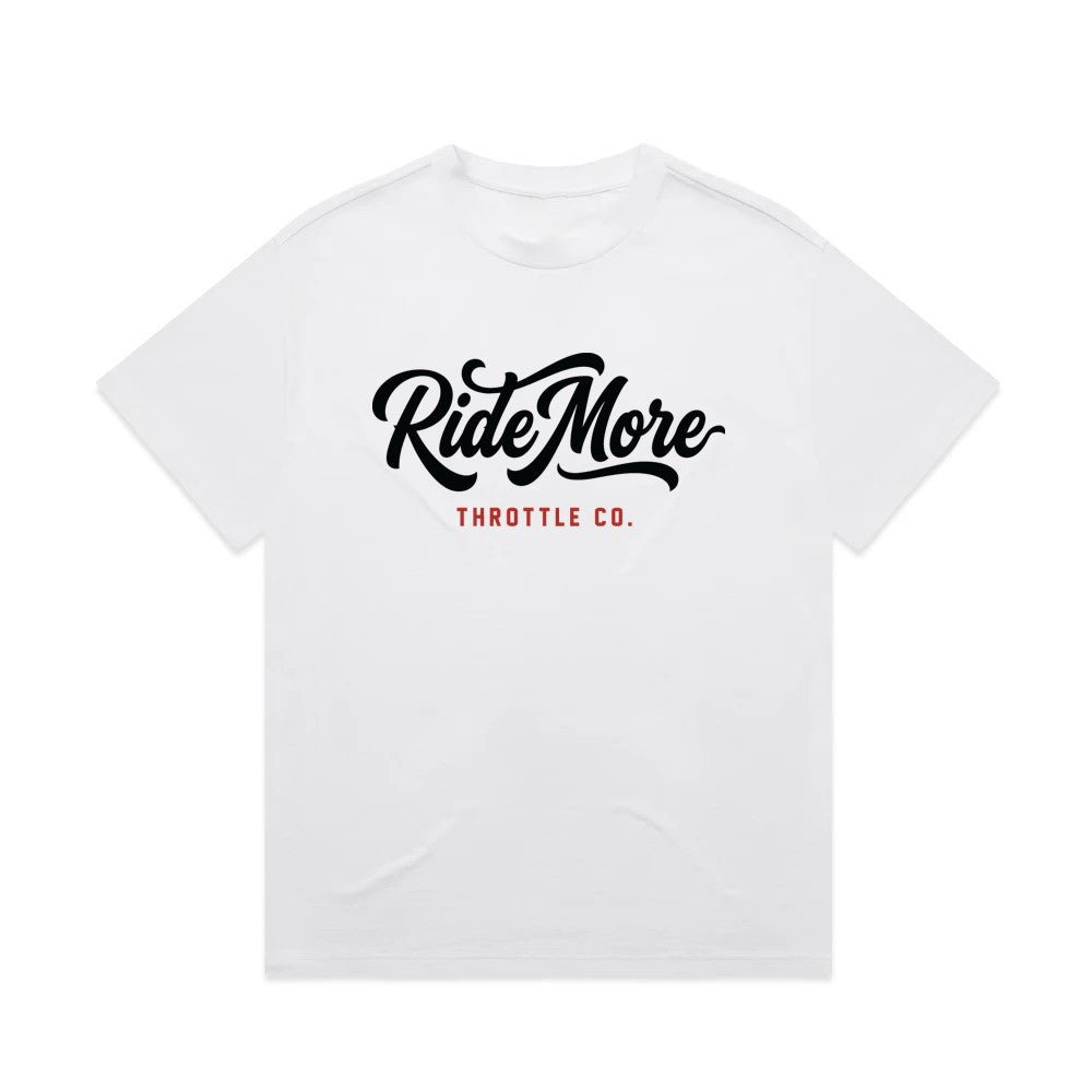 Ride More Flow Heavyweight Tee White Front