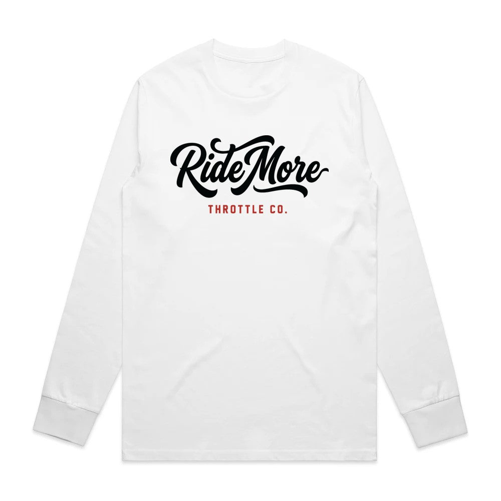 Ride More Flow Long Sleeve Tee White Front