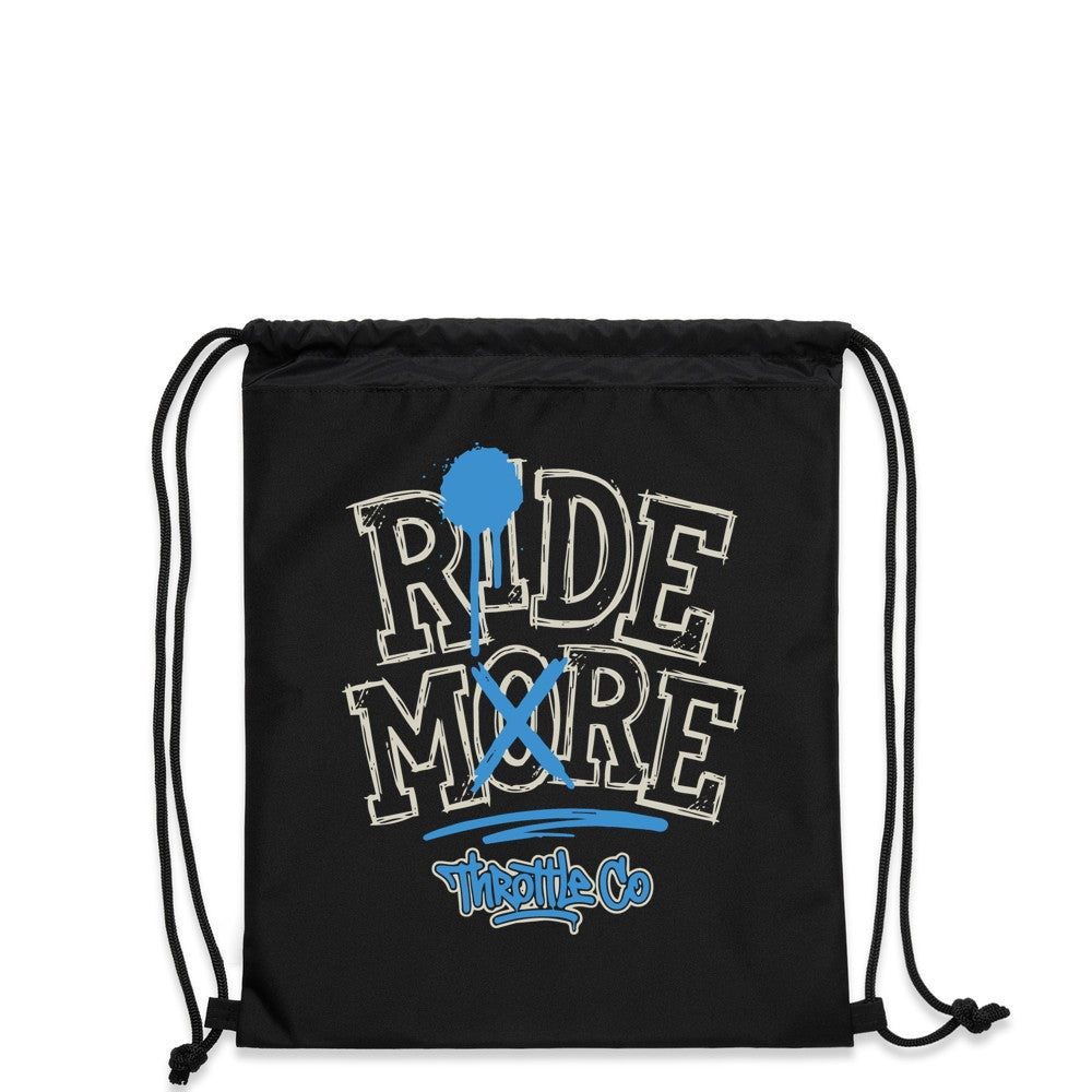 Ride More Graffiti Drawstring Bag Black Back