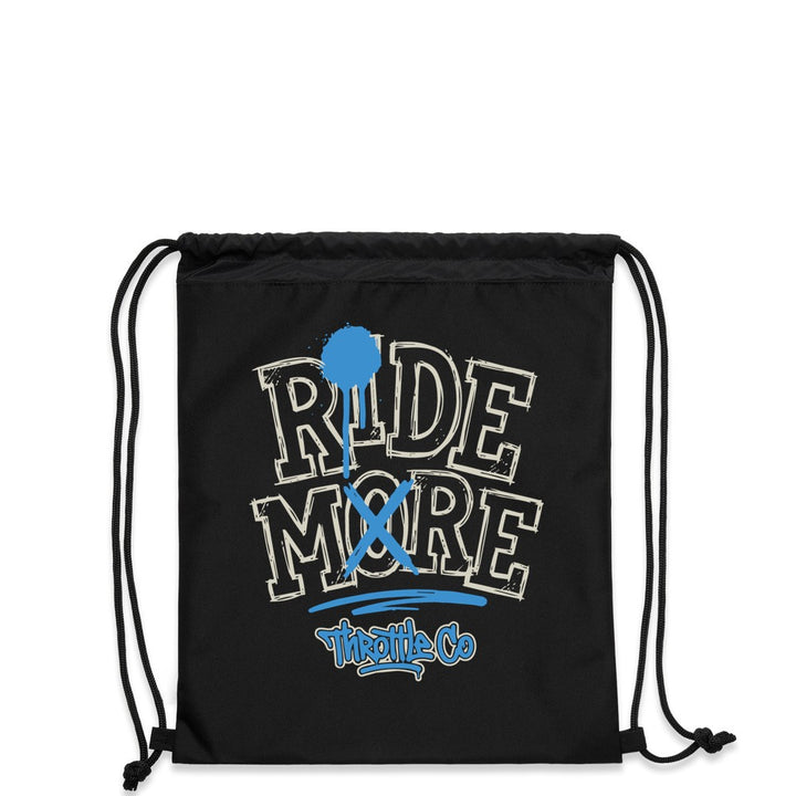 Ride More Graffiti Drawstring Bag Black Back