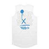 Ride More Graffiti Drop Tank White Back
