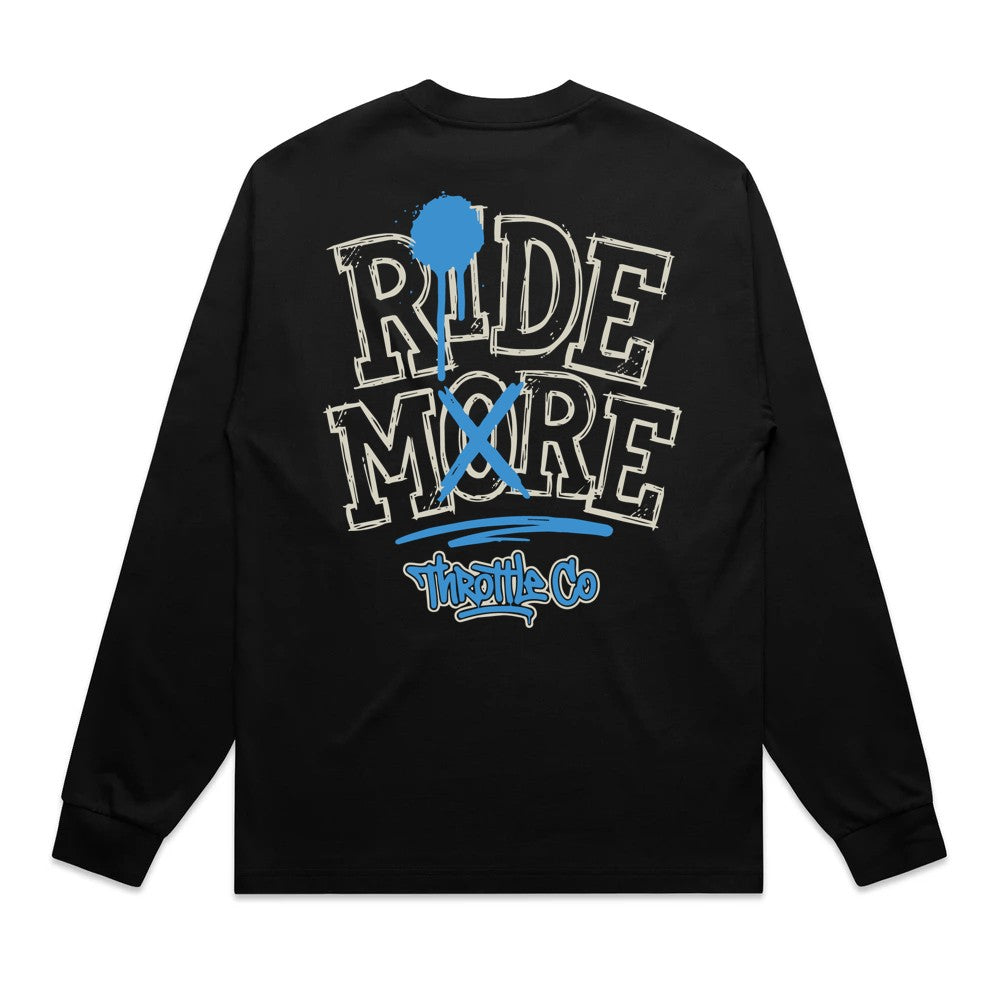 Ride More Graffiti Heavyweight Long Sleeve Tee Black Back