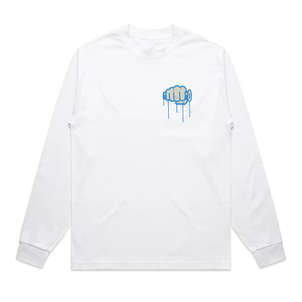 Ride More Graffiti Heavyweight Long Sleeve Tee White Front