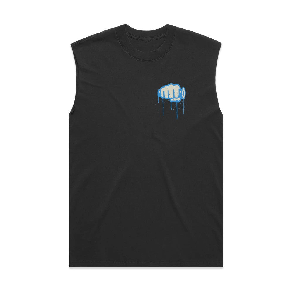 Ride More Graffiti Heavyweight Tank Faded Black Front