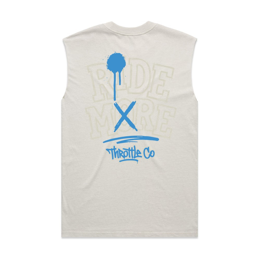 Ride More Graffiti Heavyweight Tank Faded Bone Back